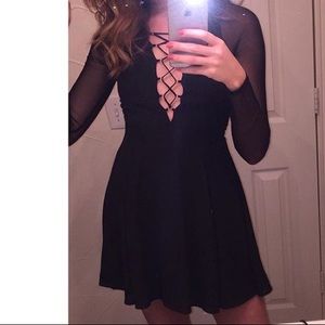 Black, Criss Cross in the front Dress